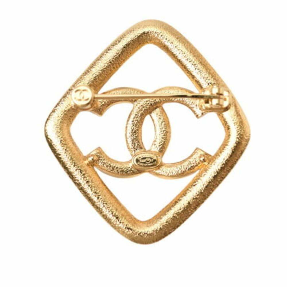 CHANEL Authentic Black Diamond Logo Brooch - Picture 5 of 6
